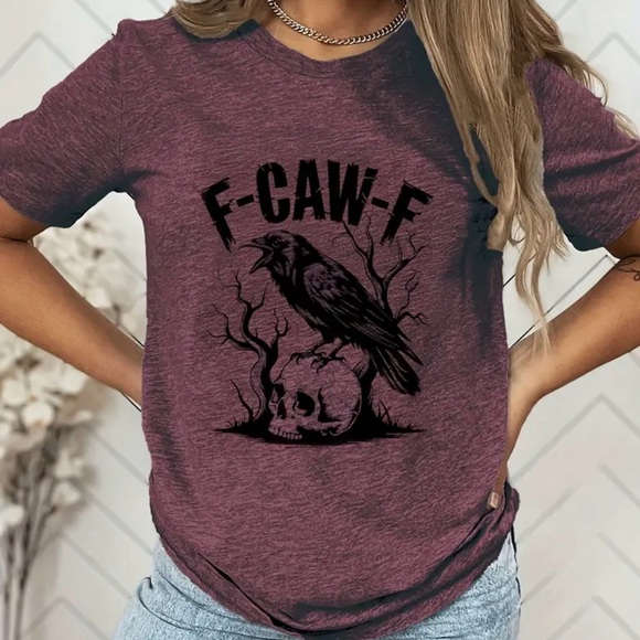 Tops - Purple Graphic Bird T-Shirt